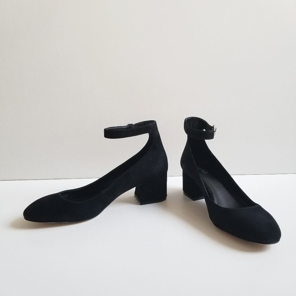 Michael Kors Estelle Suede Ankle Strap Block Heels
